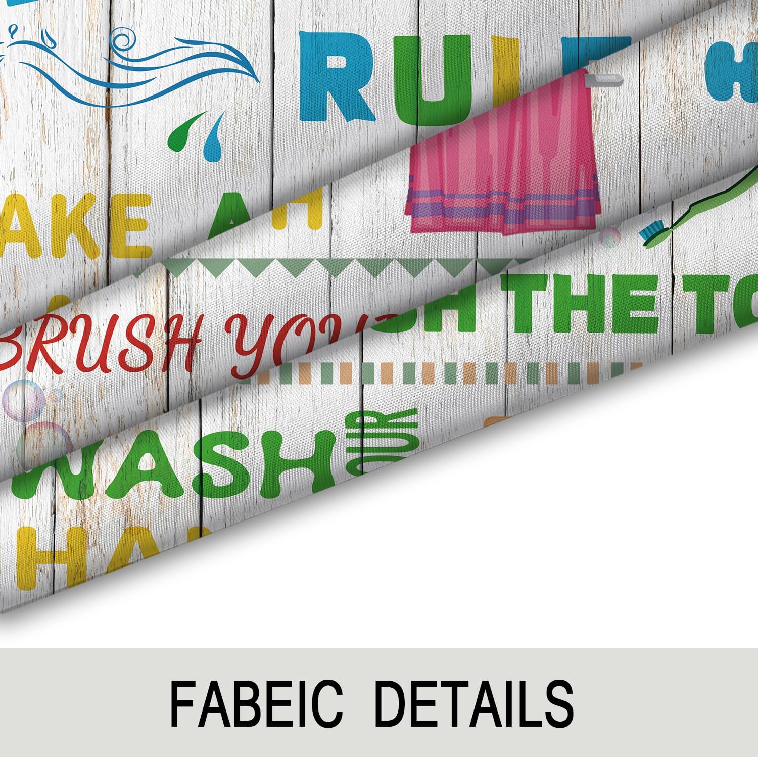 Kids Shower Curtain with 12 Hooks 72x72 Inches