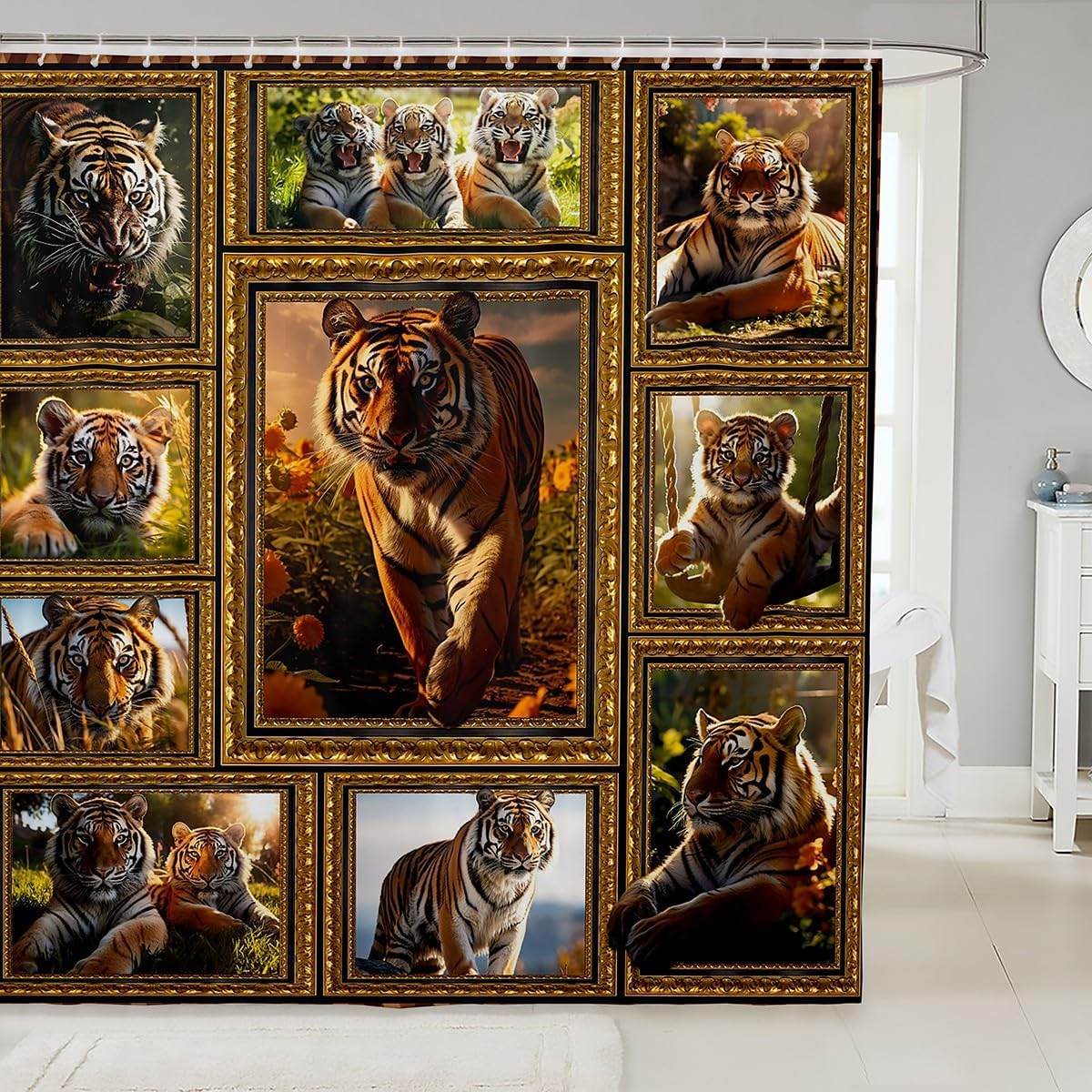 Feelyou Kids Tiger Shower Curtain 72x72 Set