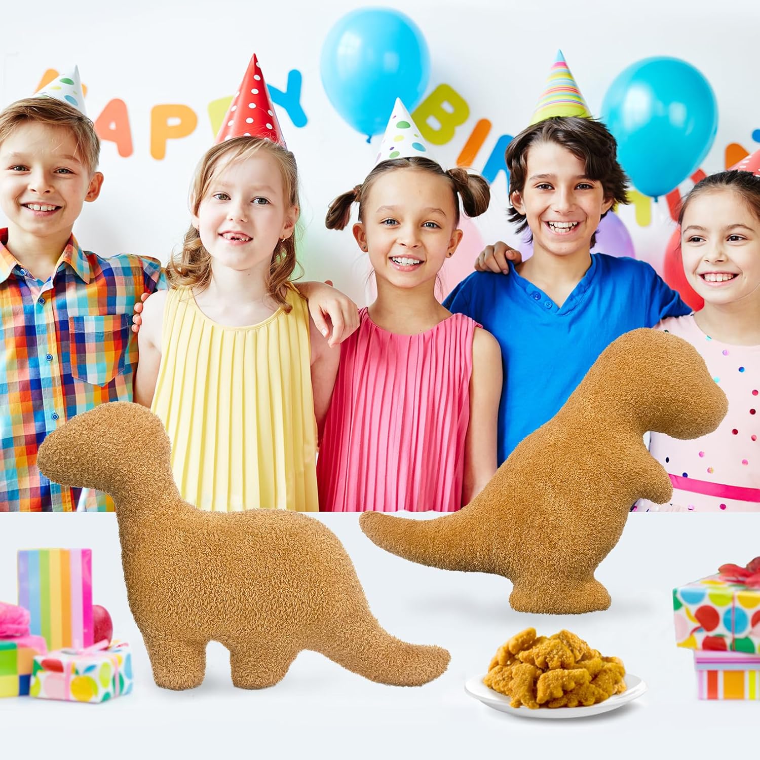 Dino Nuggets Pillow Plush - Super Cute Dinosaur Plush for Kids Adults