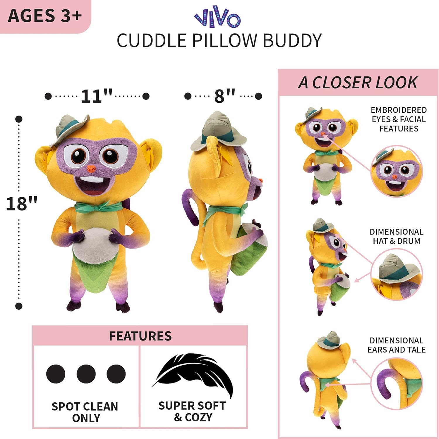Diamond Kids Bedding Stuffed Animal Plush Pillow Buddy - Sony Vivo Design