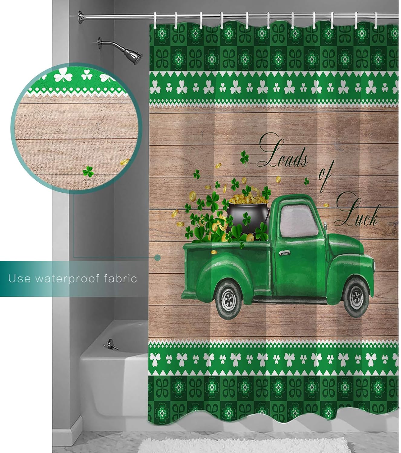 St Patricks Day Shamrock Showers Rustic Grain