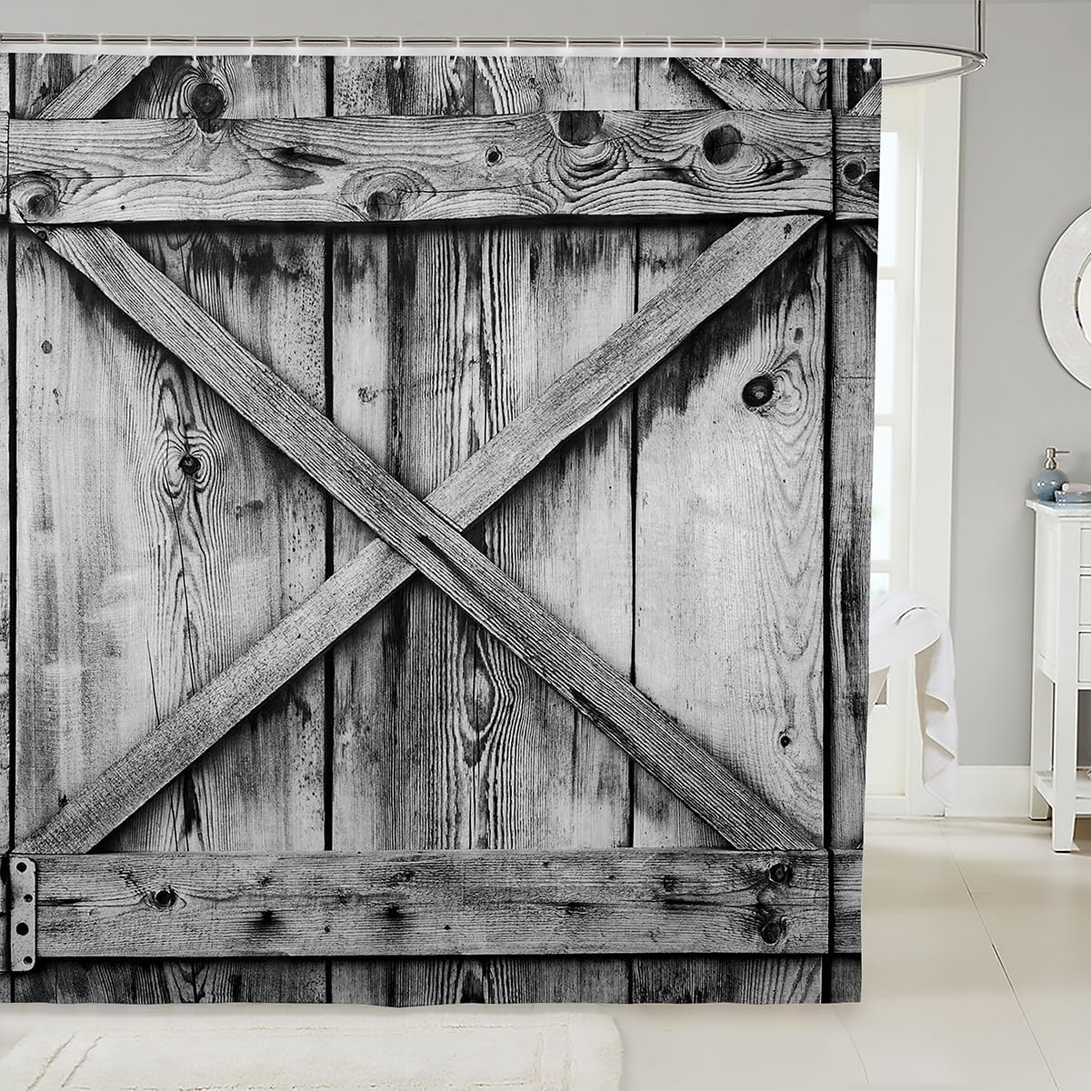 Sturdy Rustic Barn Shower Curtain for Kids