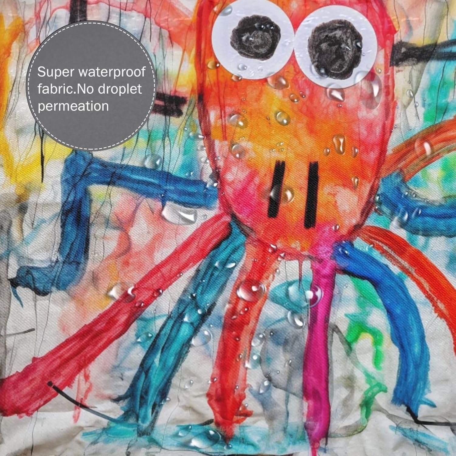Abstract Octopus Shower Curtain Set with 12 Hooks 72x72in