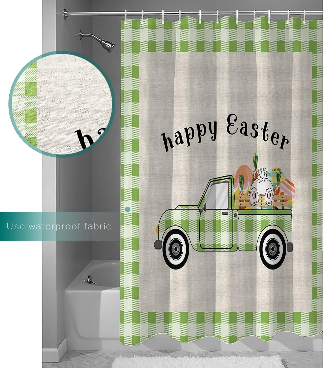 TocaHome Waterproof Bathroom Shower Curtain Unique Design