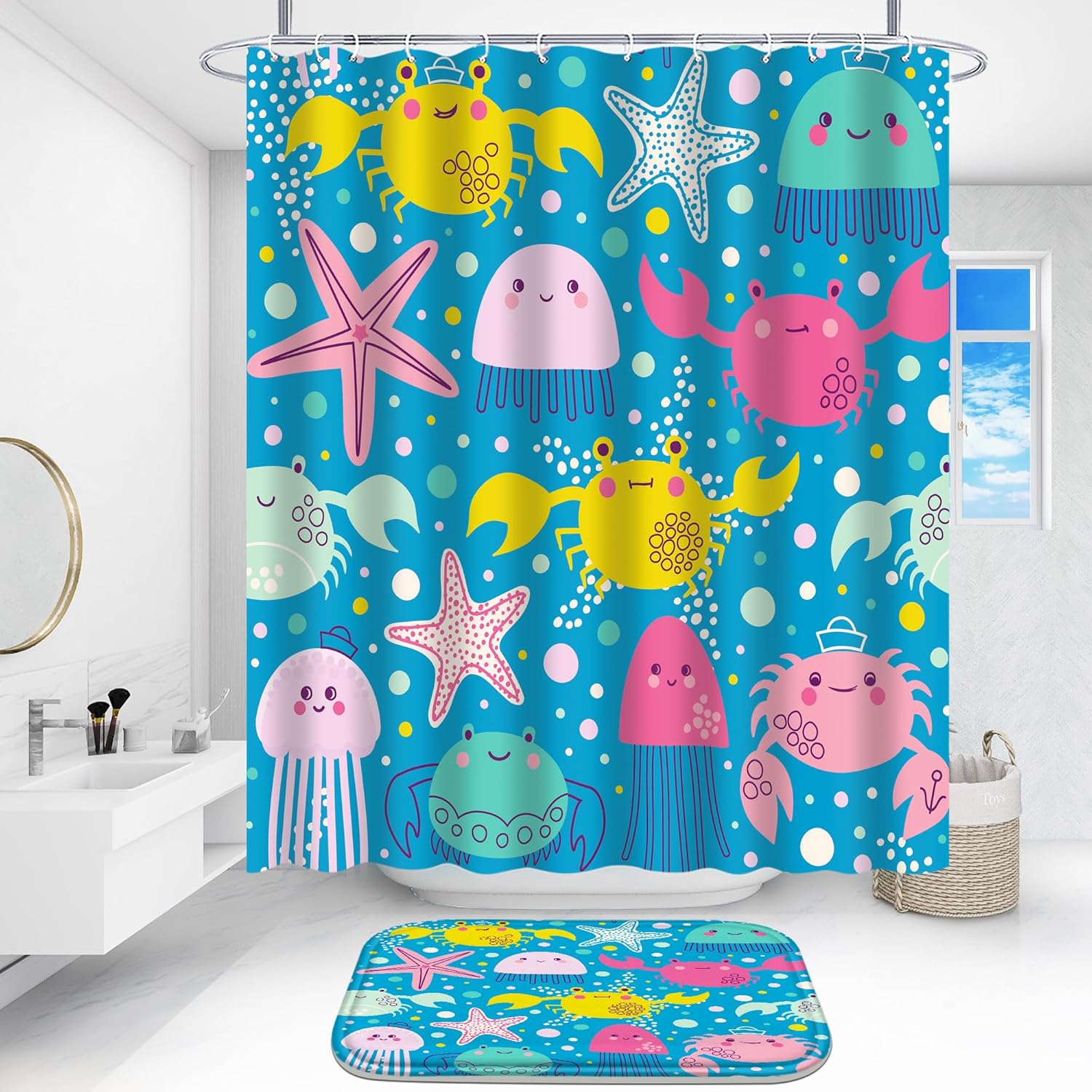 4-Piece Bathroom Set for Kids Ocean Octopus Design