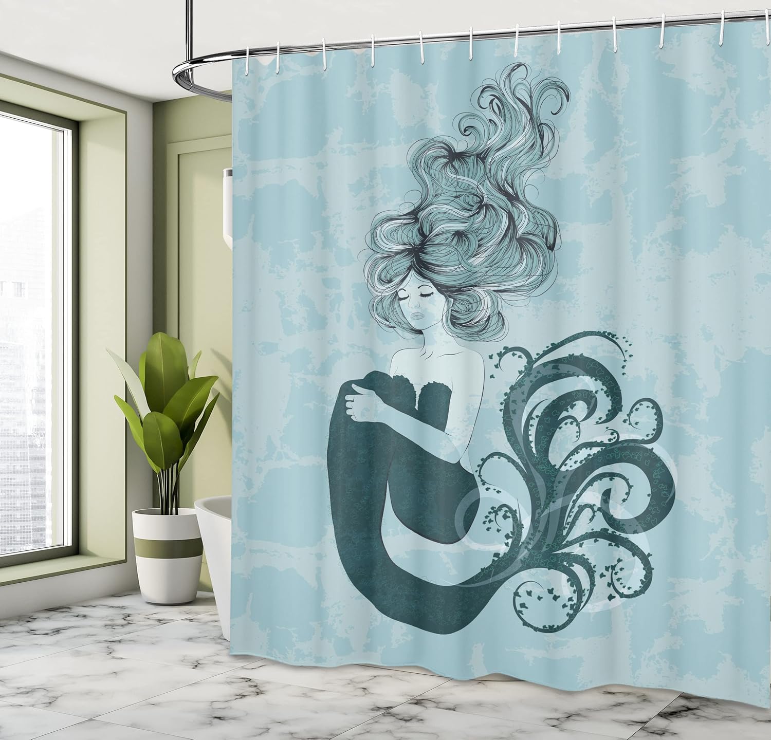 Fun Ambesonne Mermaid Shower Curtain Perfect for Relaxing in the Bathroom