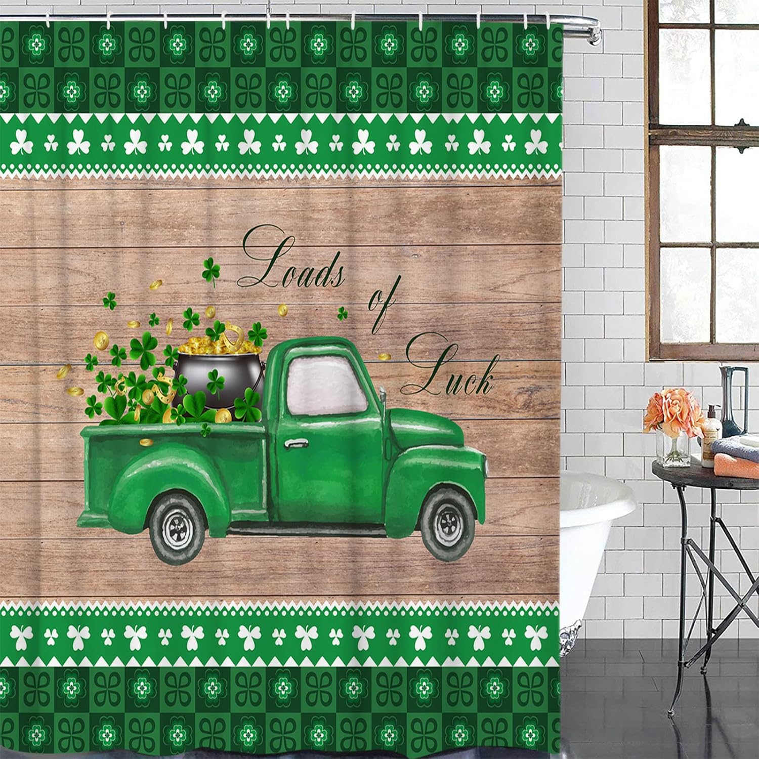 St Patricks Day Shamrock Showers Rustic Grain
