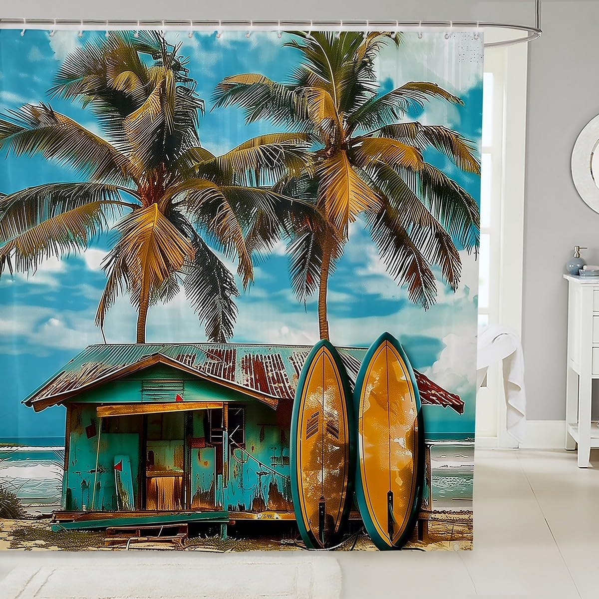 Delightful_surfboard_shower_curtain_set