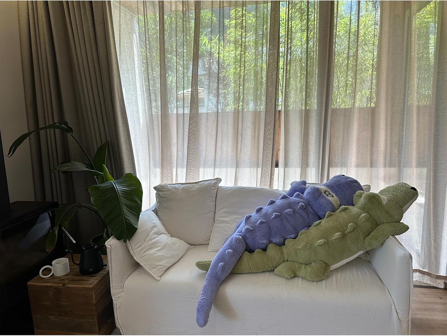 Hofun4U Alligator Plush Pillow Green