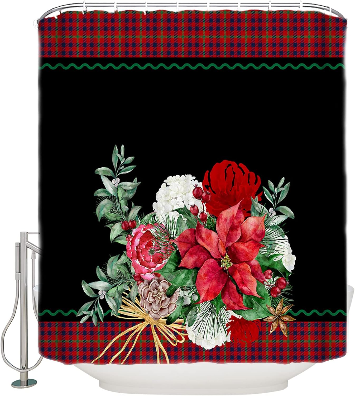 Durable Waterproof Bathroom Shower Curtain Set with 48x72 inches