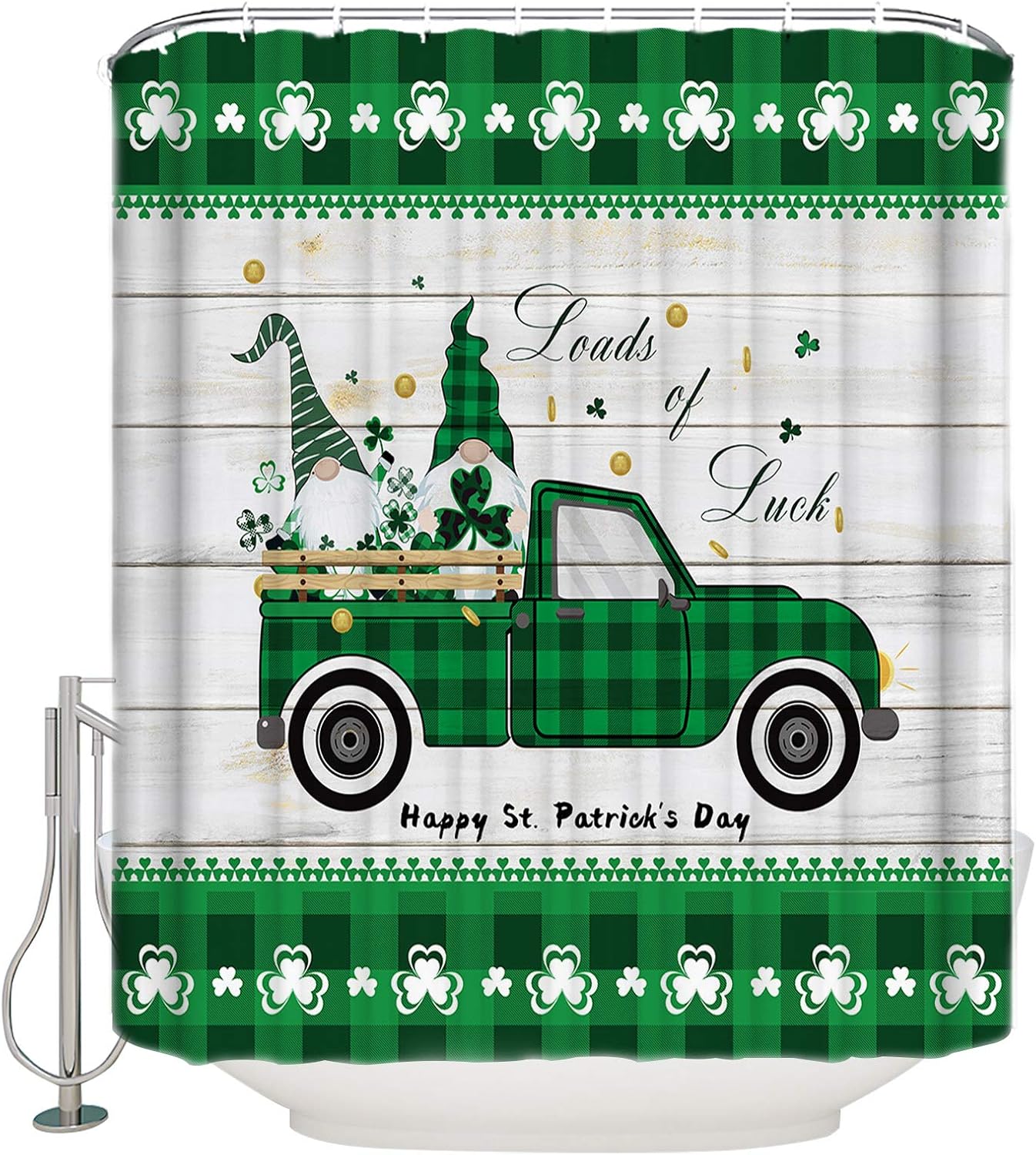 St Patricks Day Waterproof Shower Curtain for Bath 72x84 inches
