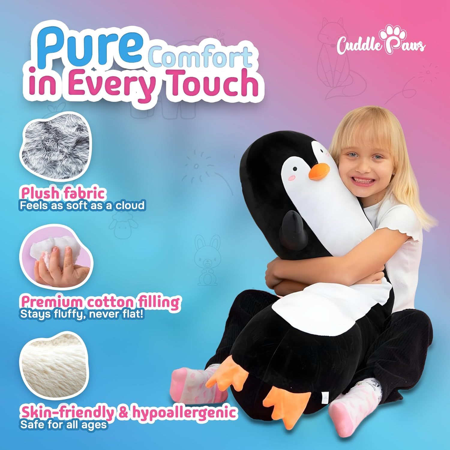 Adorable Penguin Plush Pillow - Perfect for Kids and Adults