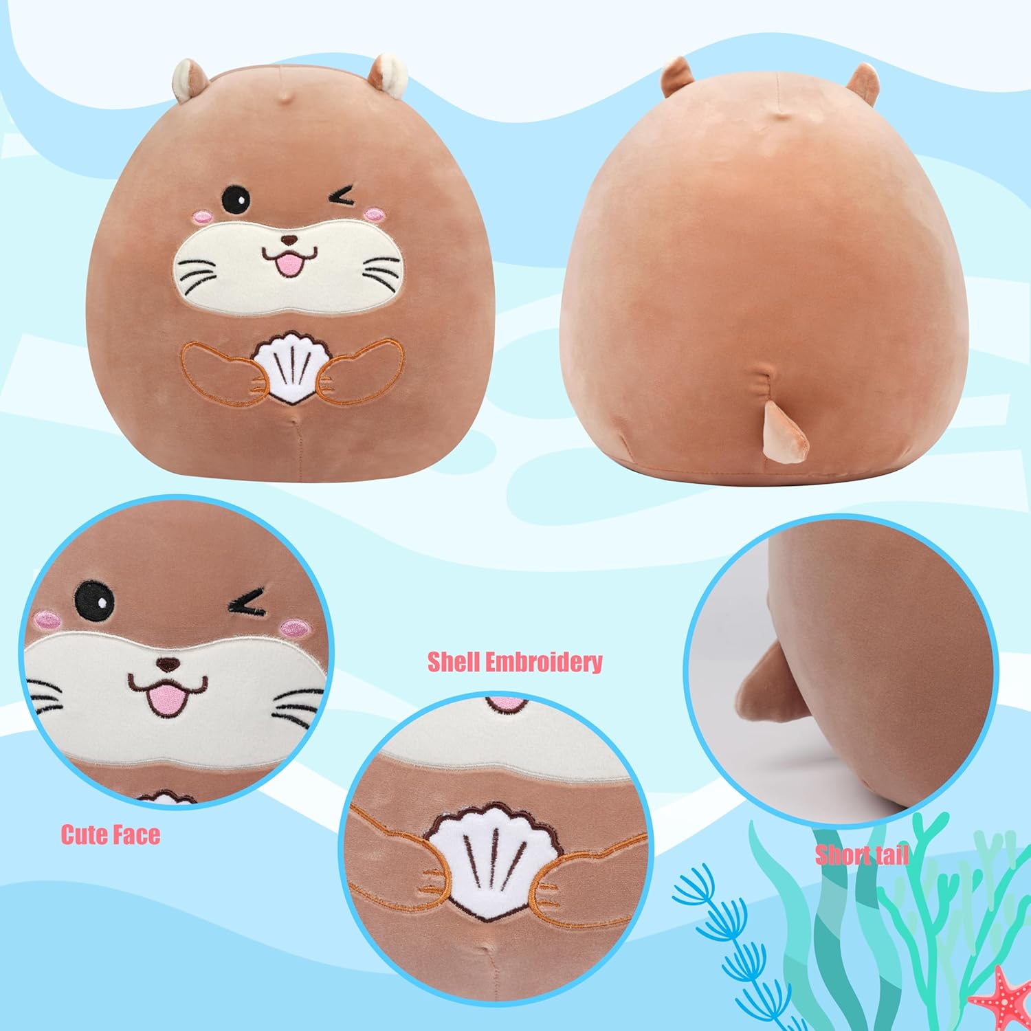 Cute Otter Plush Pillow Soft Cuddling Companion