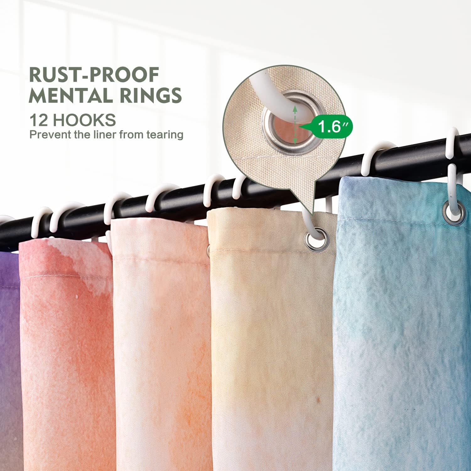 Lokigo Blue Ocean Turtle Shower Curtain Set Waterproof Bathroom Decor