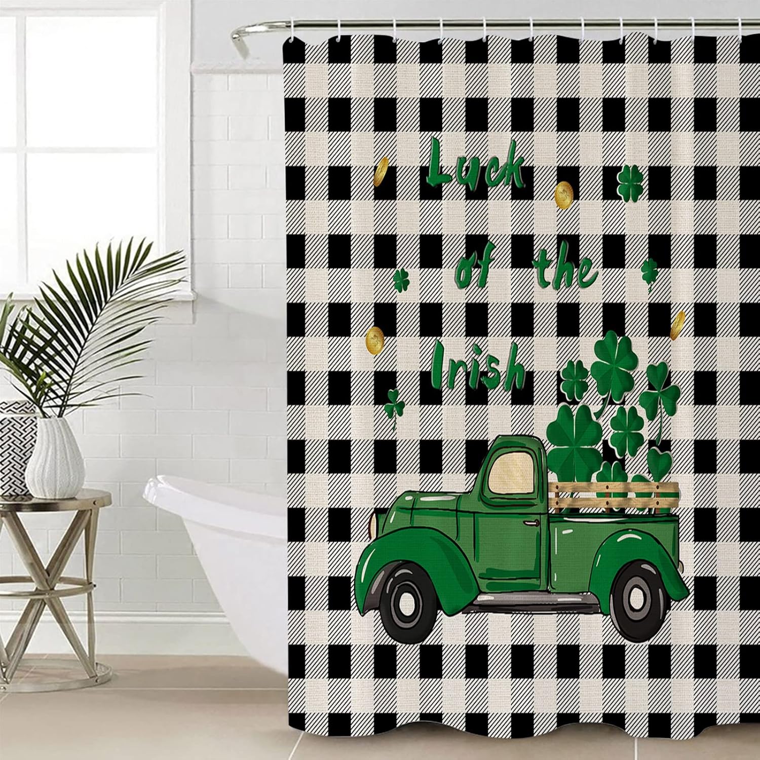 St Patricks Day Shower Curtain - Water Repellent Functional Bathroom Decor