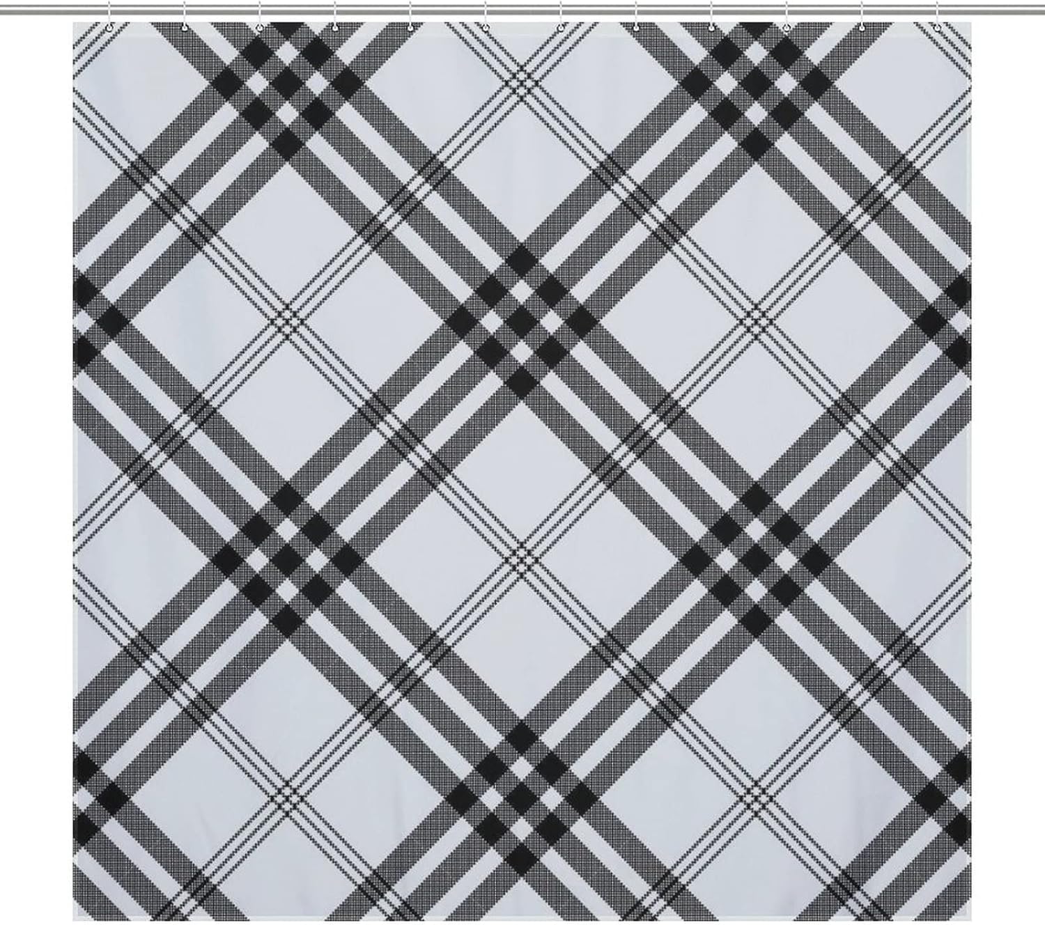 UanMere Buffalo Check Bath Curtain