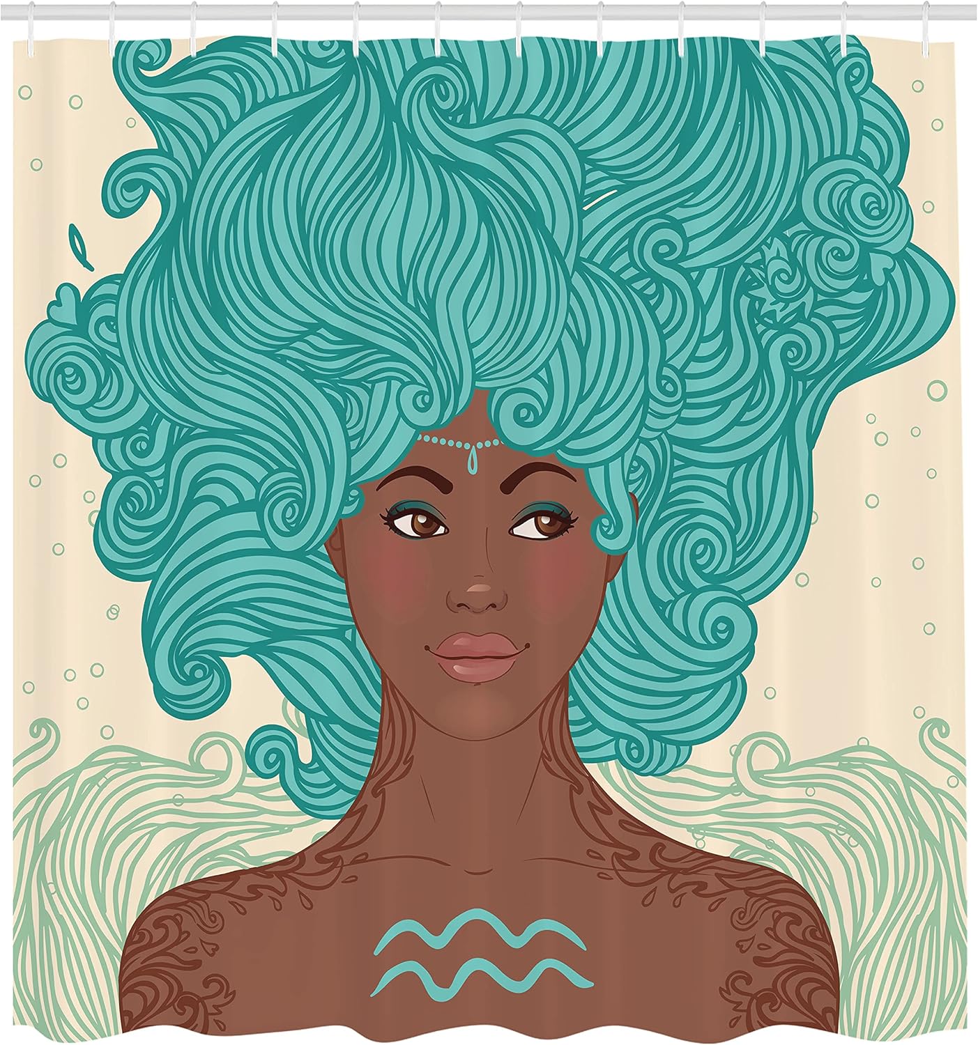 Ambesonne Zodiac Aquarius shower curtain