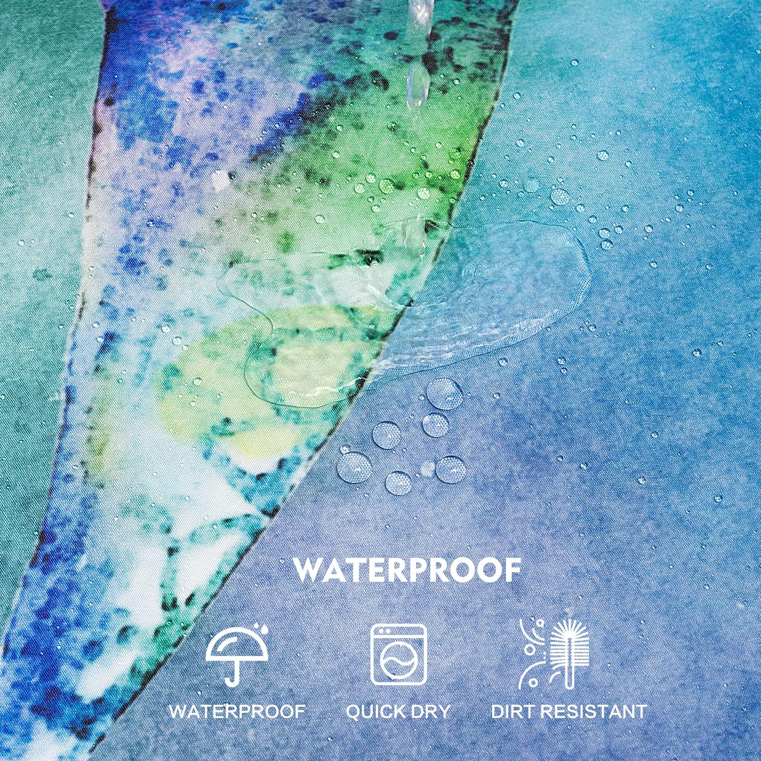 Lokigo Blue Ocean Turtle Shower Curtain Set Waterproof Bathroom Decor