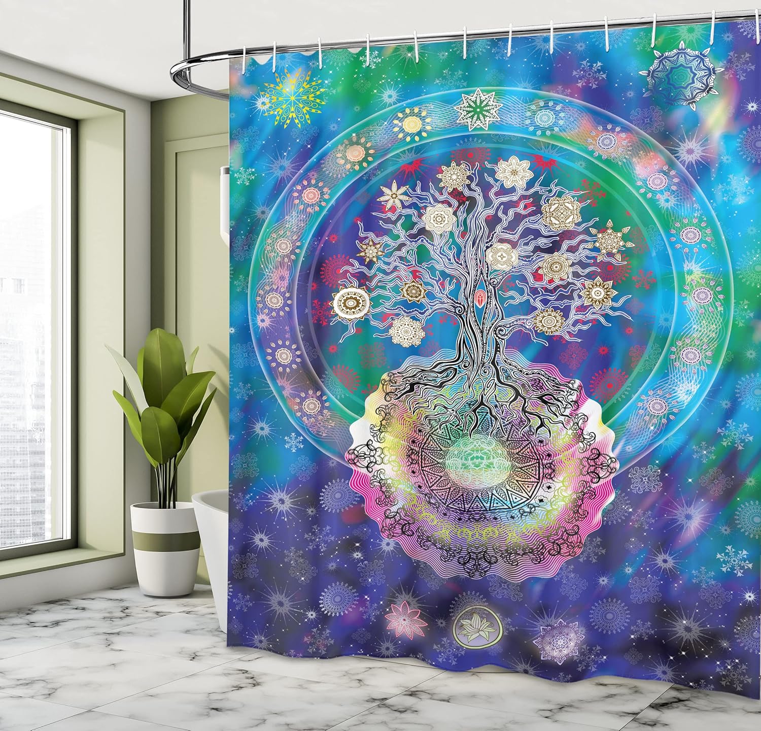 Stylish Mandala Shower Curtain with Unique Design